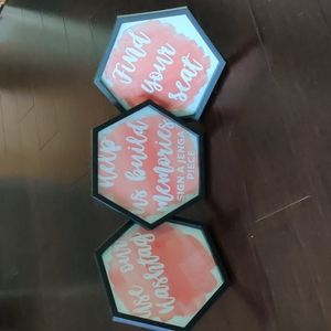 Blush Hexagon Table signs set of 3